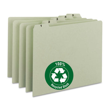 Smead® 100% Recycled Daily Top Tab File Guide Set, 1-5-cut Top Tab, 1 To 31, 8.5 X 11, Green, 31-set freeshipping - TVN Wholesale